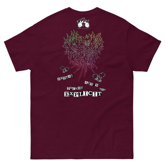 Camiseta hentai salvaje con estampado delantero y trasero pesado