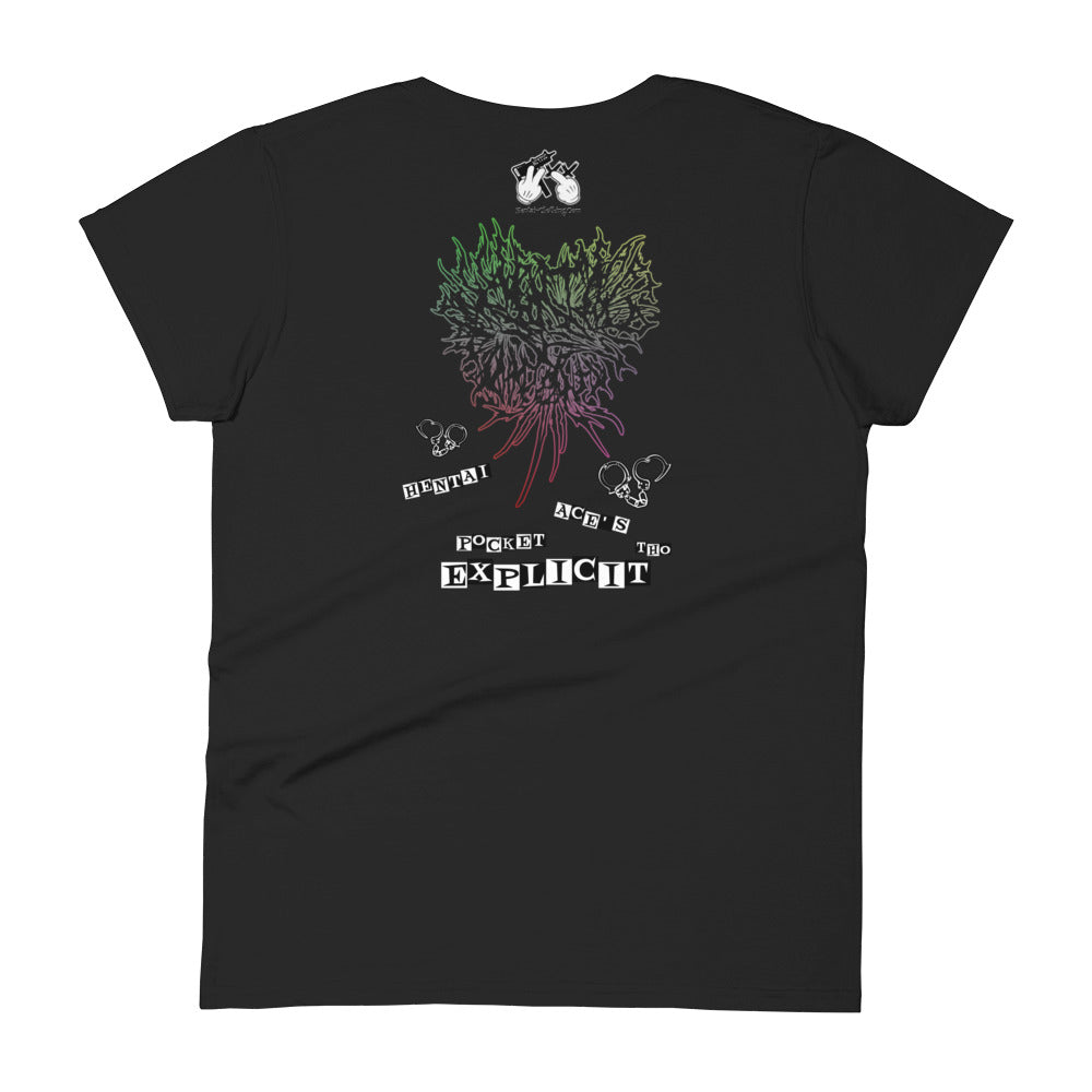 Camiseta hentai salvaje delantera y trasera para mujer