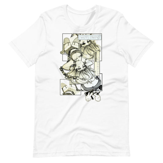 Chain Smoke unisex t-shirt2022, anime, comic, gold, hentai clothing, popBuy Hentai Clothing online. Buy Hentai apparel online at Hentai-Clothing.com. New Hentai 2022.